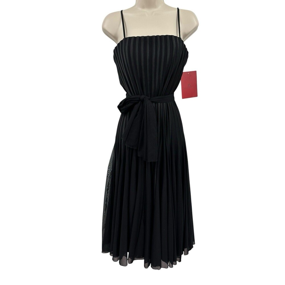 JS Collection Dress 6 Little Black Panel Tie Spaghetti Strap Cocktail Party NEW